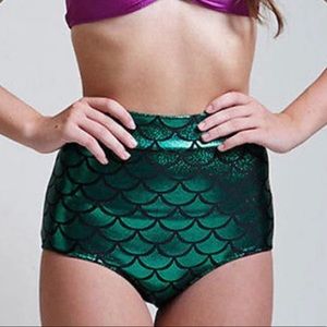 High waist metallic mermaid short/brief